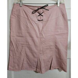 * SPIEGEL Pink Lace Front Flirty Pleated Hemline Skirt Ladies Size 14